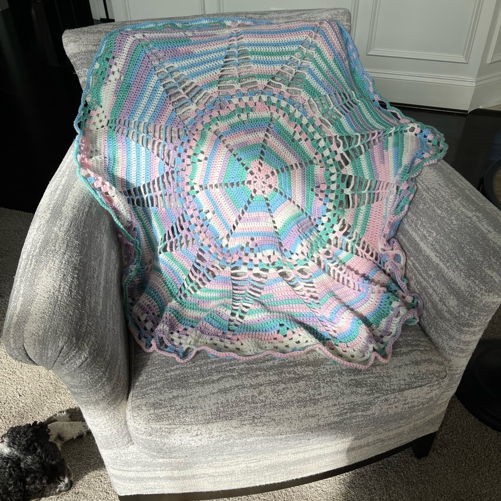 Pastel Crochet Star Blanket